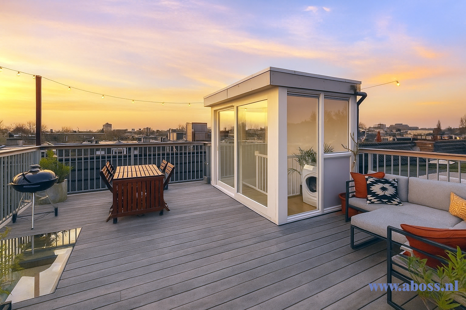 Dakterras op een pand in Amsterdam