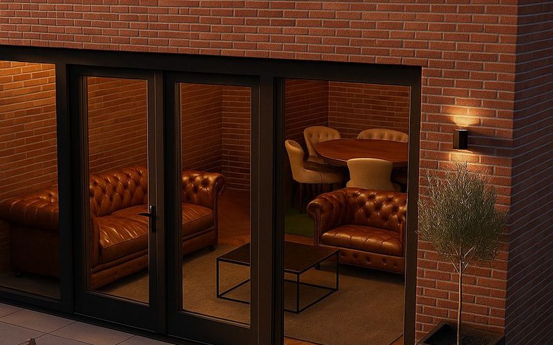 Woning met aanbouw en glazen pui